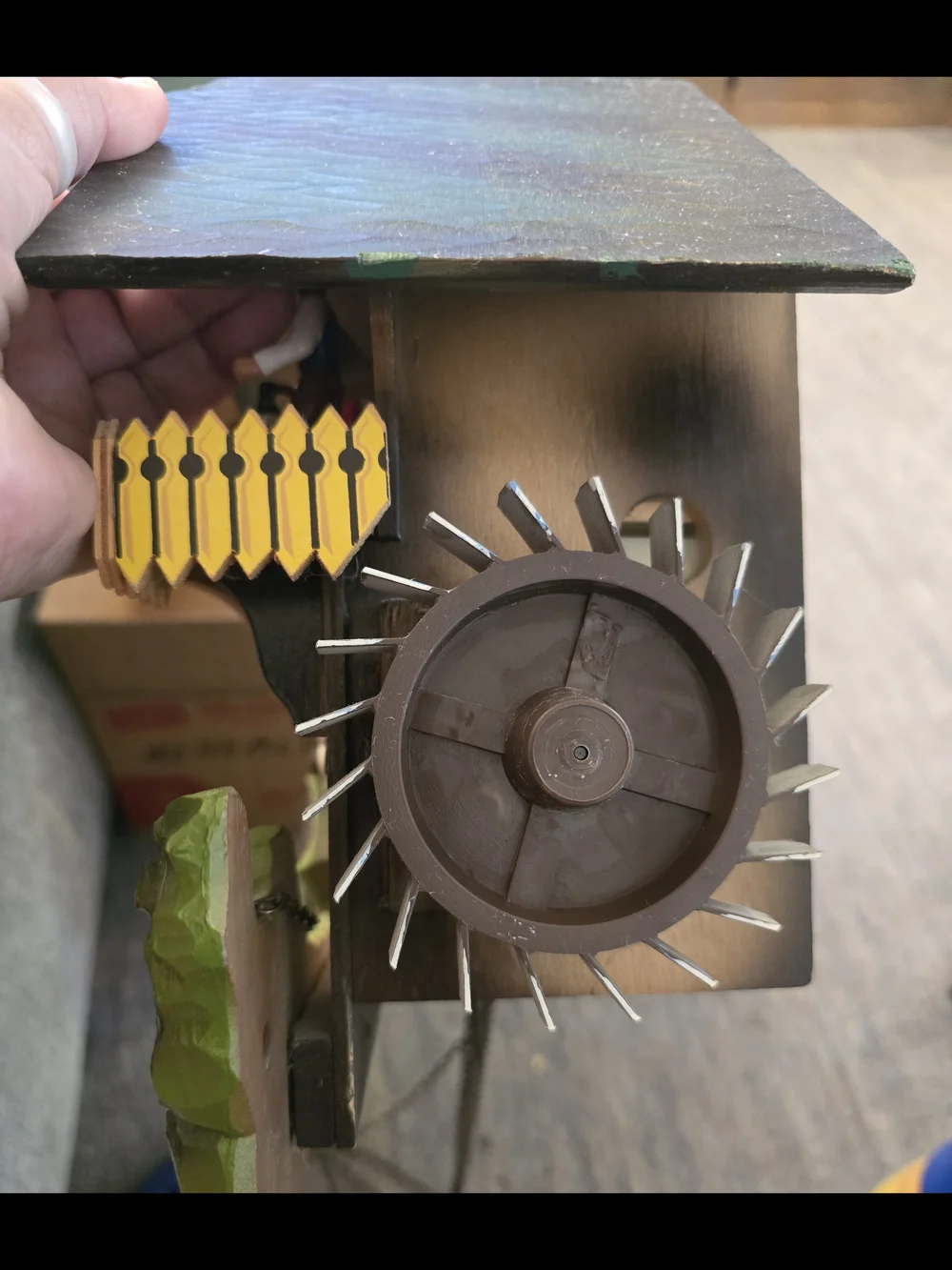 Vintage German E. Schmeckenbecher Blck. Forest Cuckoo Clock W/ Musical Sawmill!